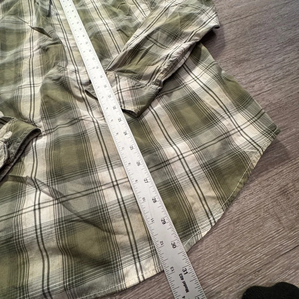 ONeill Shirt Mens M Green Plaid Cotton Woven Performance Outdoor Surf Beach VTG